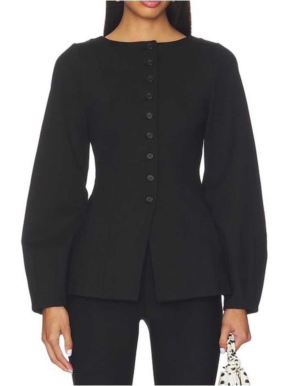 ALIGNE Bonnie Ponte Waisted Blazer in Black size 14